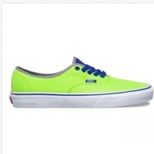 Vans Authentic Brite Neon Green Blue Shoes